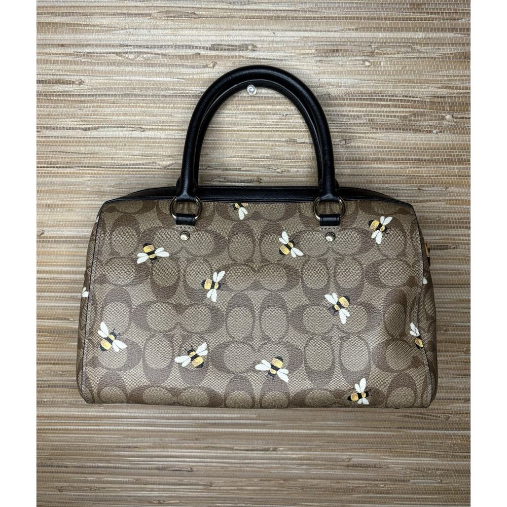 Coach Rowan Satchel Bag & Wallet Bee Print MISSING STRAP - Picture 4 of 9